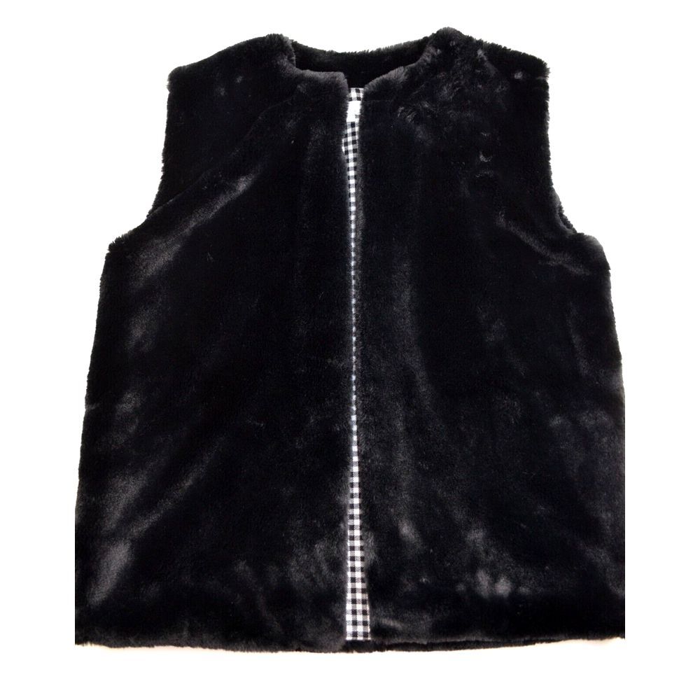 The Royal Standard Black Faux Fur Open Front Vest Women's‎ Size M Geneva
